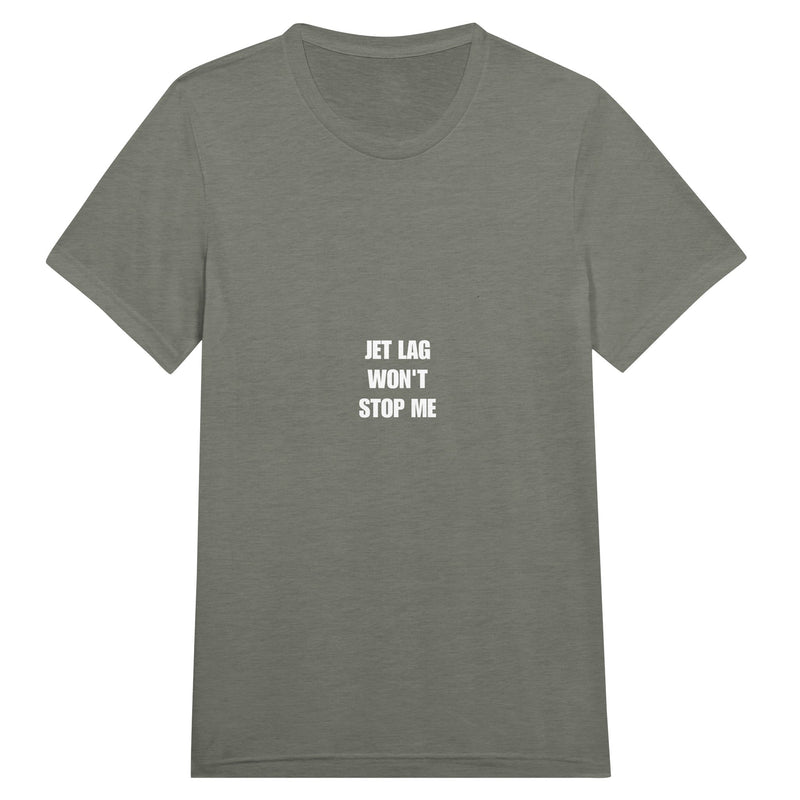 Jet Lag Won't Stop Me Triblend Tee - road warrior travel fitness apparel by Dumbbells & Hotels
