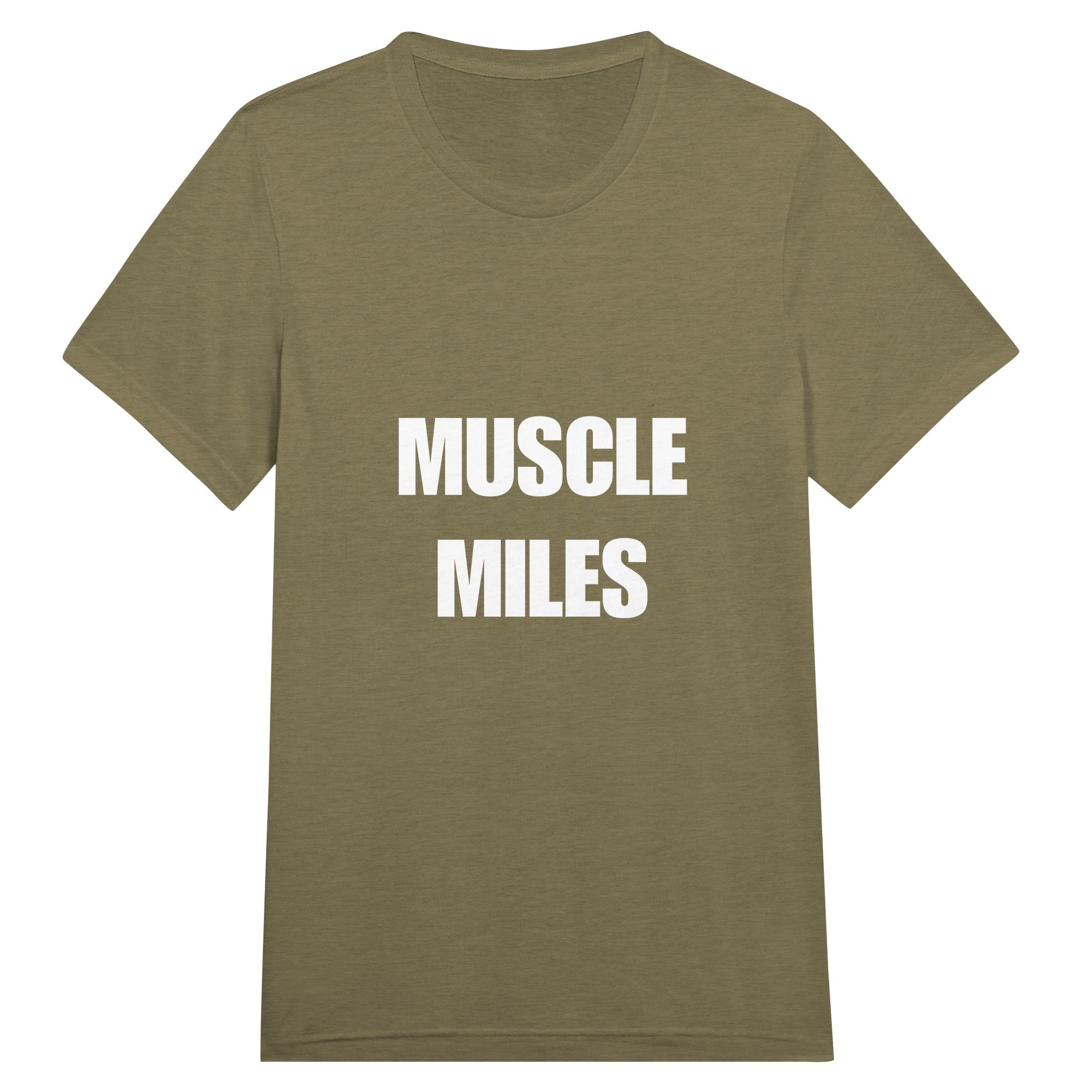 Muscle Miles tee worn on-model in a hotel gym setting