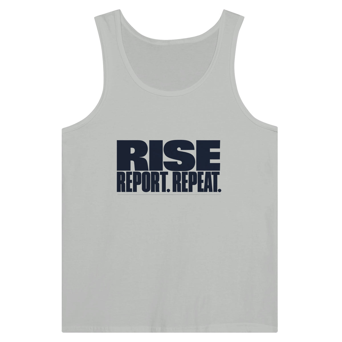 Rise. Report. Repeat. Tank | Dumbbells & Hotels - Rise. Report. Repeat. design, tank product photo