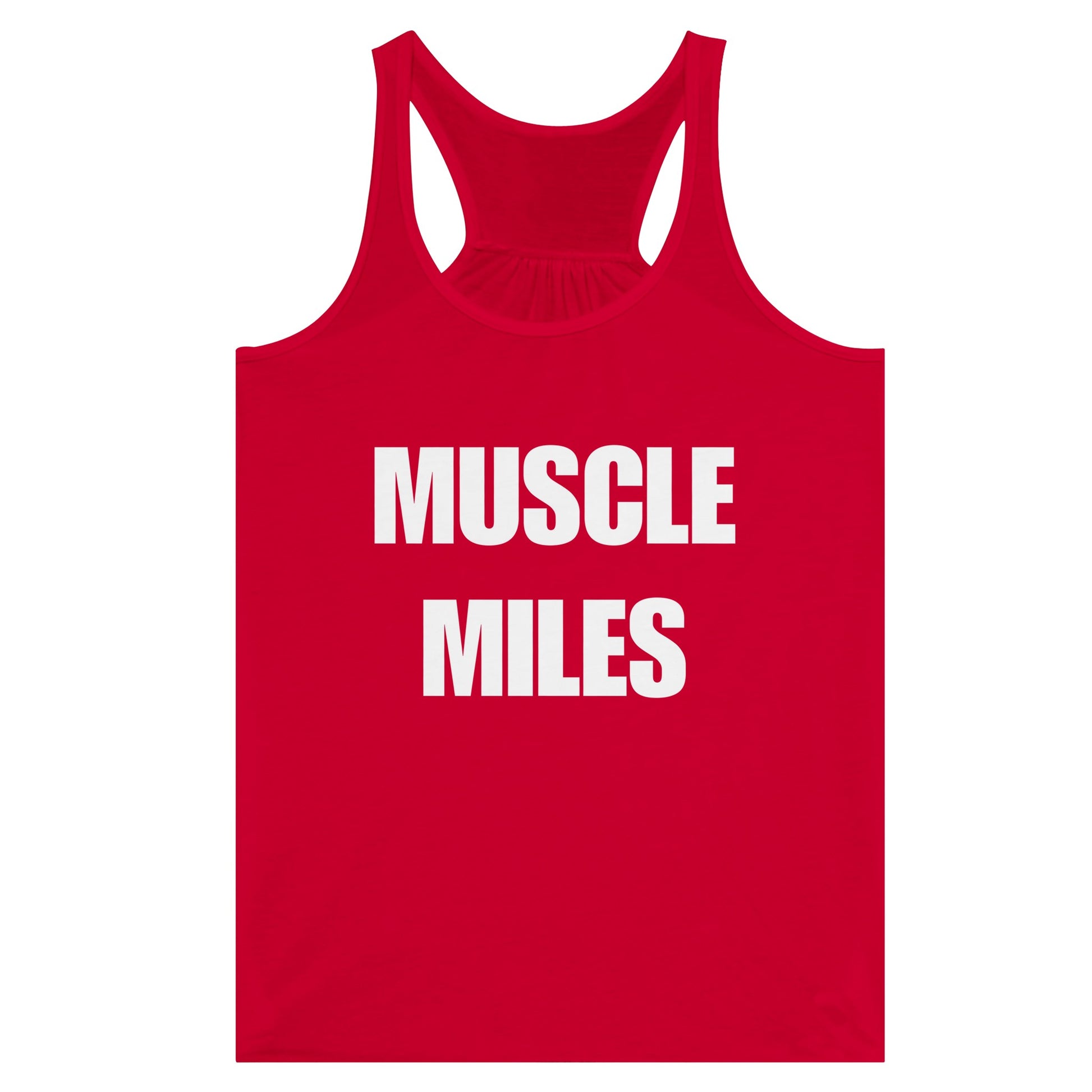 Muscle Miles racerback tank folded, packable travel fit