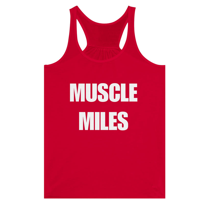 Muscle Miles racerback tank folded, packable travel fit