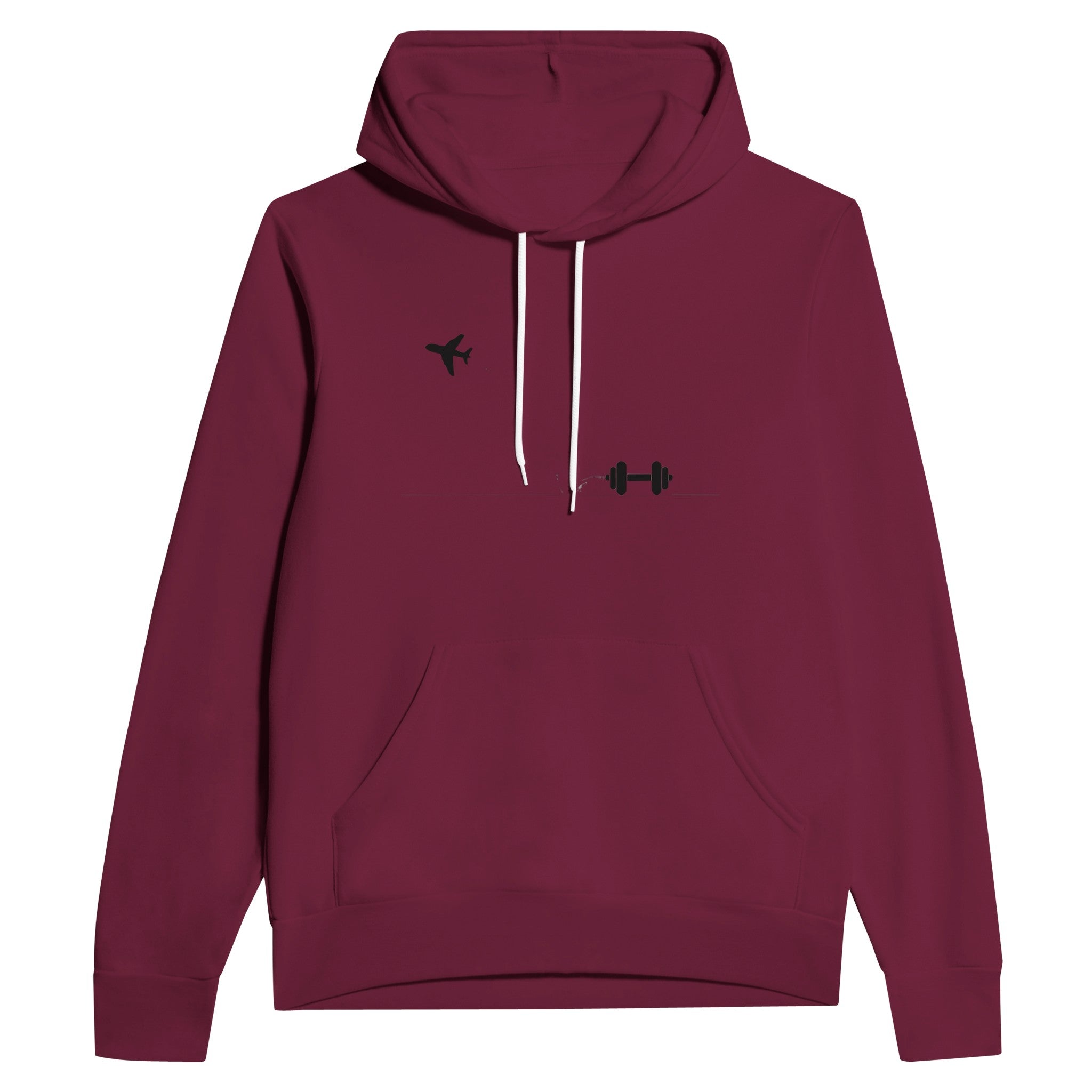 Boardroom Bound Body layover travel hoodie by Dumbbells & Hotels — view 8