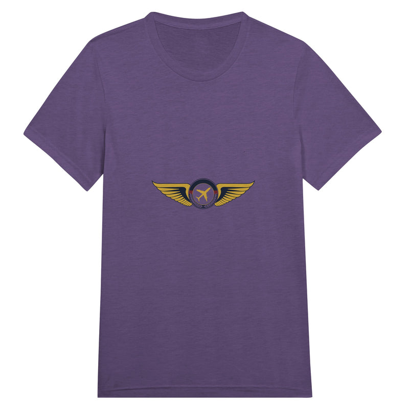 Aviator Wings flight-tested travel tee, front view 7 — Dumbbells & Hotels