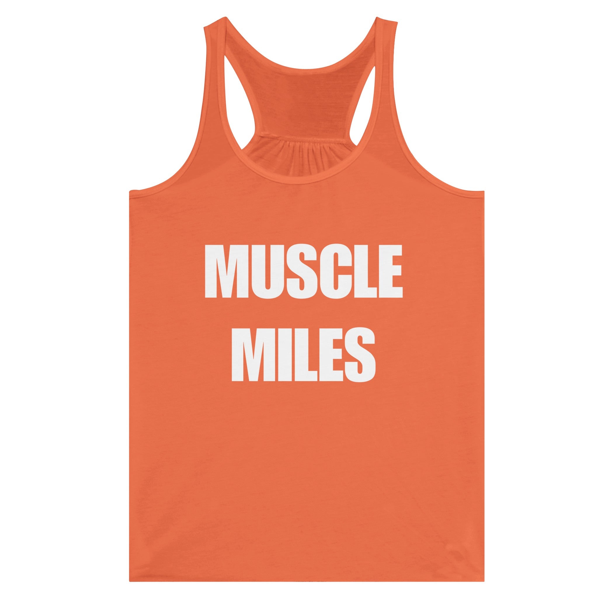 Muscle Miles racerback tank flat lay