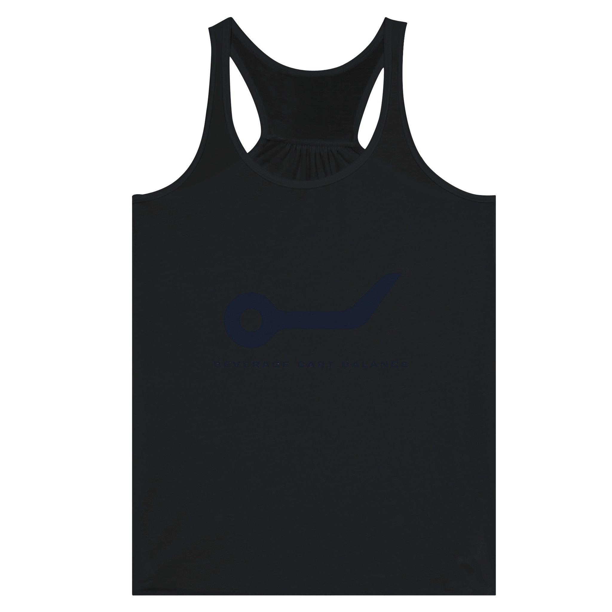 Beverage Cart Balance women's racerback tank by Dumbbells & Hotels, travel gym apparel