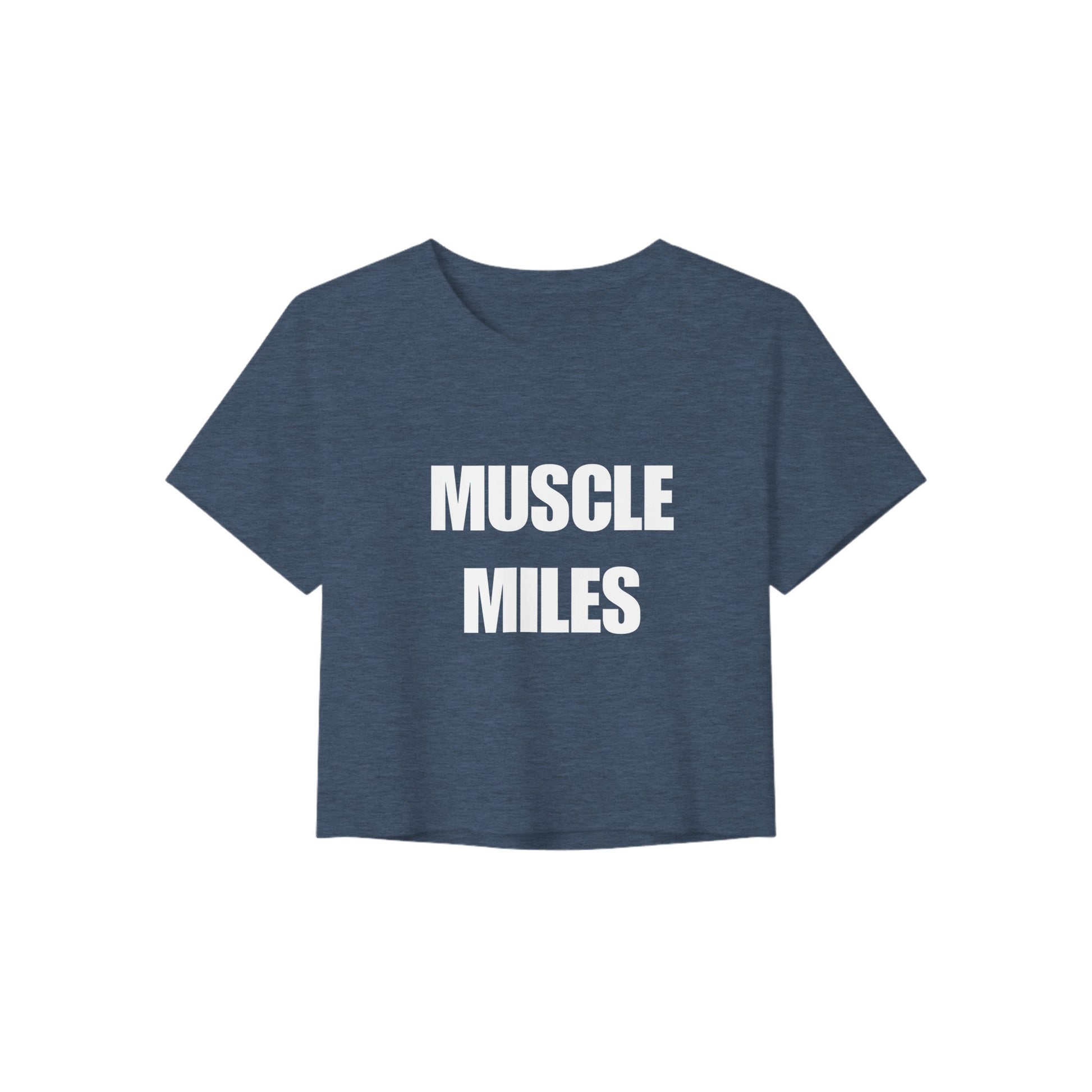 Muscle Miles women's crop top in Heather Navy