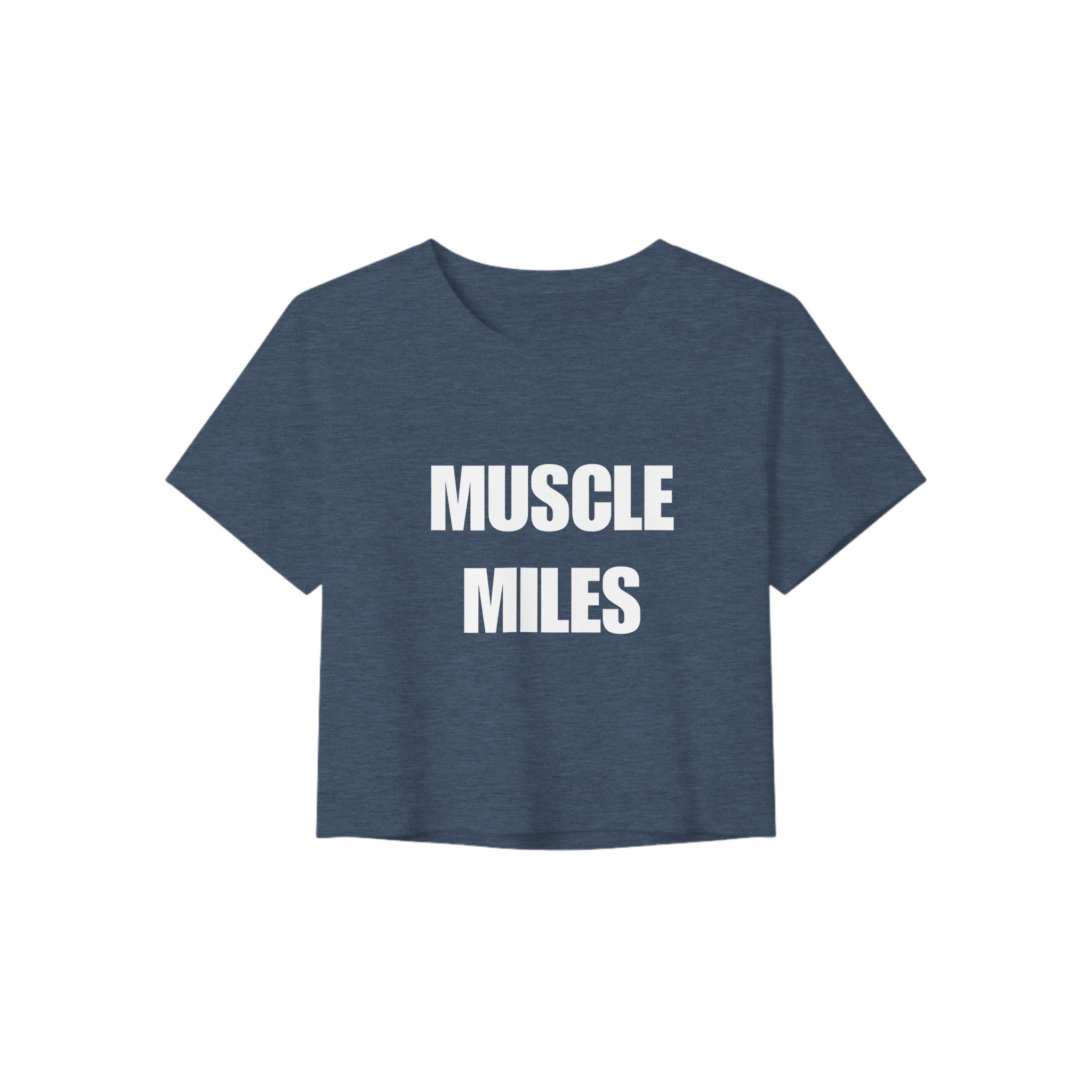 Muscle Miles women's crop top in Heather Navy