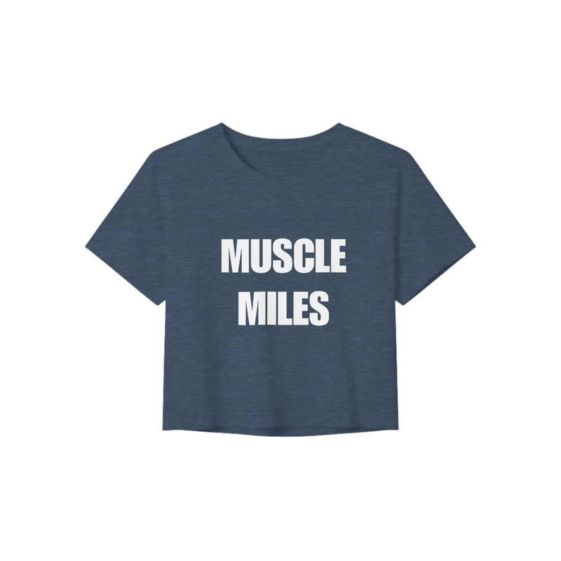 Muscle Miles women's crop top in Heather Navy