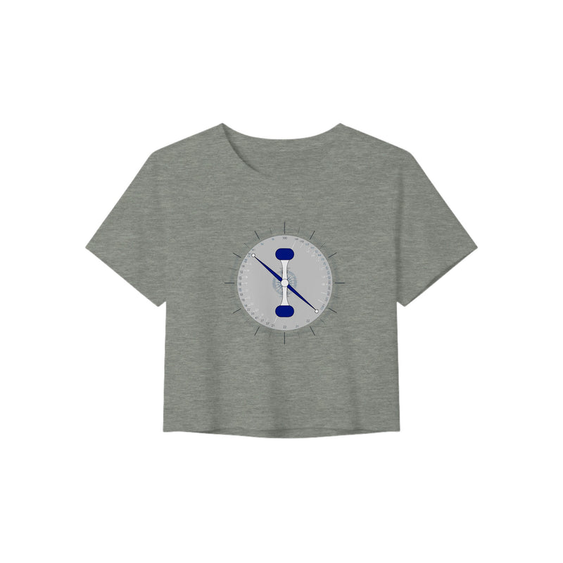 Taxi. Takeoff. Train. Crop Tee | Dumbbells & Hotels - Taxi. Takeoff. Train. design, crop tee product photo