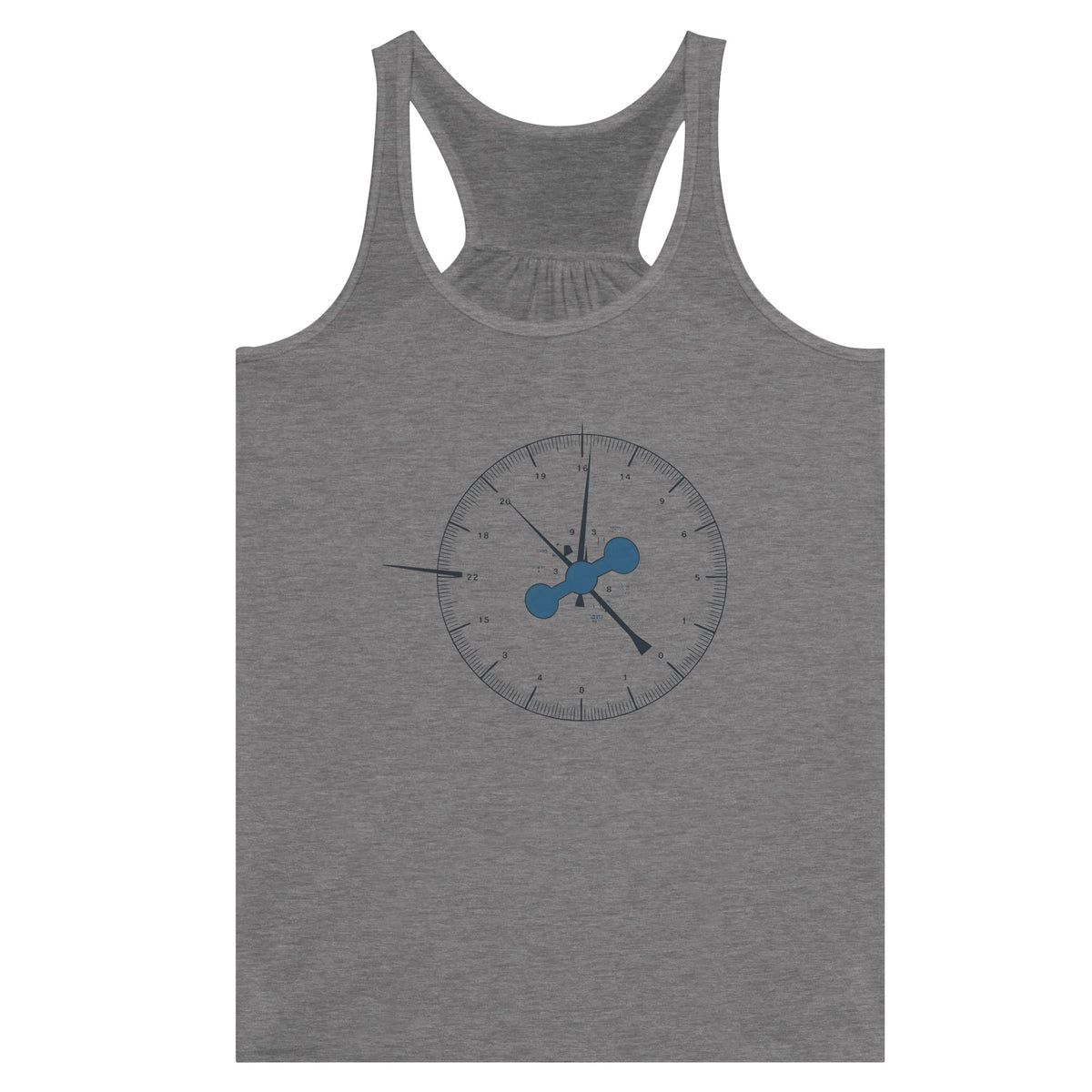 Clock In. Check In. Show Up. Racerback | Dumbbells & Hotels - Clock In. Check In. Show Up. design, racerback product photo