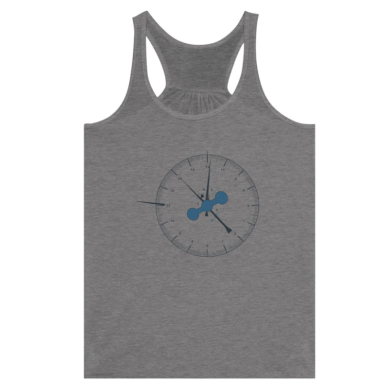 Clock In. Check In. Show Up. Racerback | Dumbbells & Hotels - Clock In. Check In. Show Up. design, racerback product photo