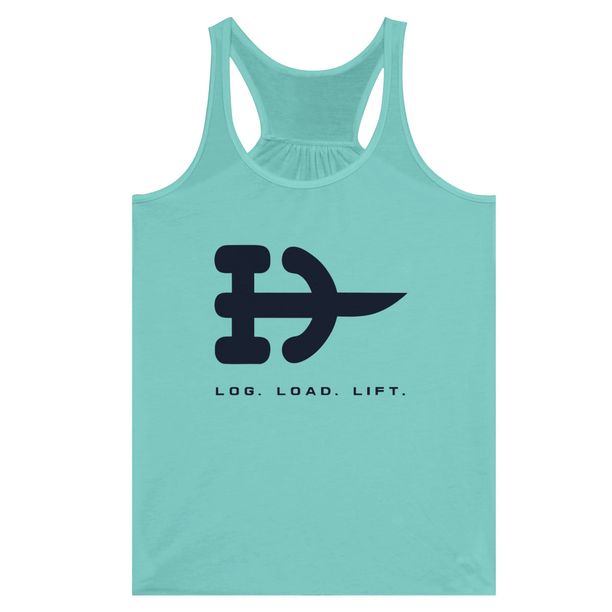 Log. Load. Lift. Racerback | Dumbbells & Hotels - Log. Load. Lift. design, racerback product photo
