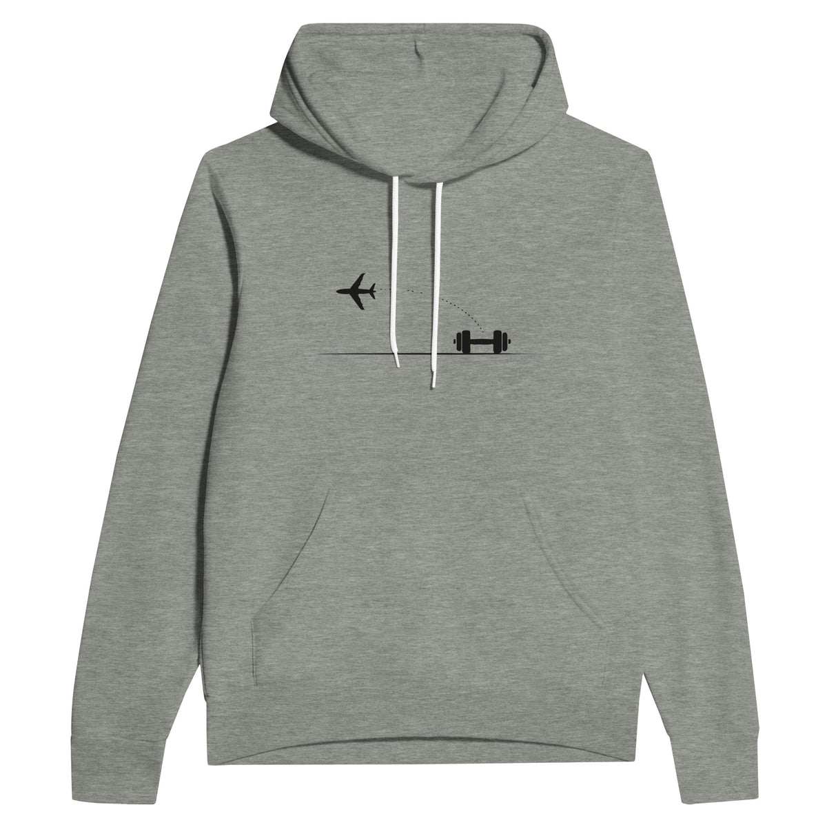 Land. Recover. Repeat. Hoodie | Dumbbells & Hotels - Land. Recover. Repeat. design, hoodie product photo