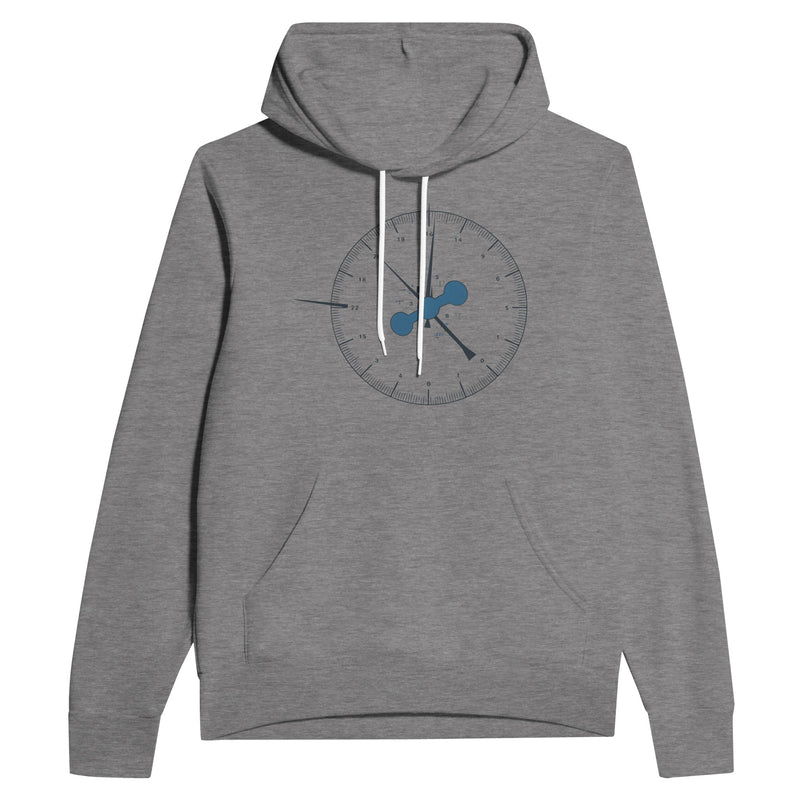 Clock In. Check In. Show Up. Hoodie | Dumbbells & Hotels - Clock In. Check In. Show Up. design, hoodie product photo