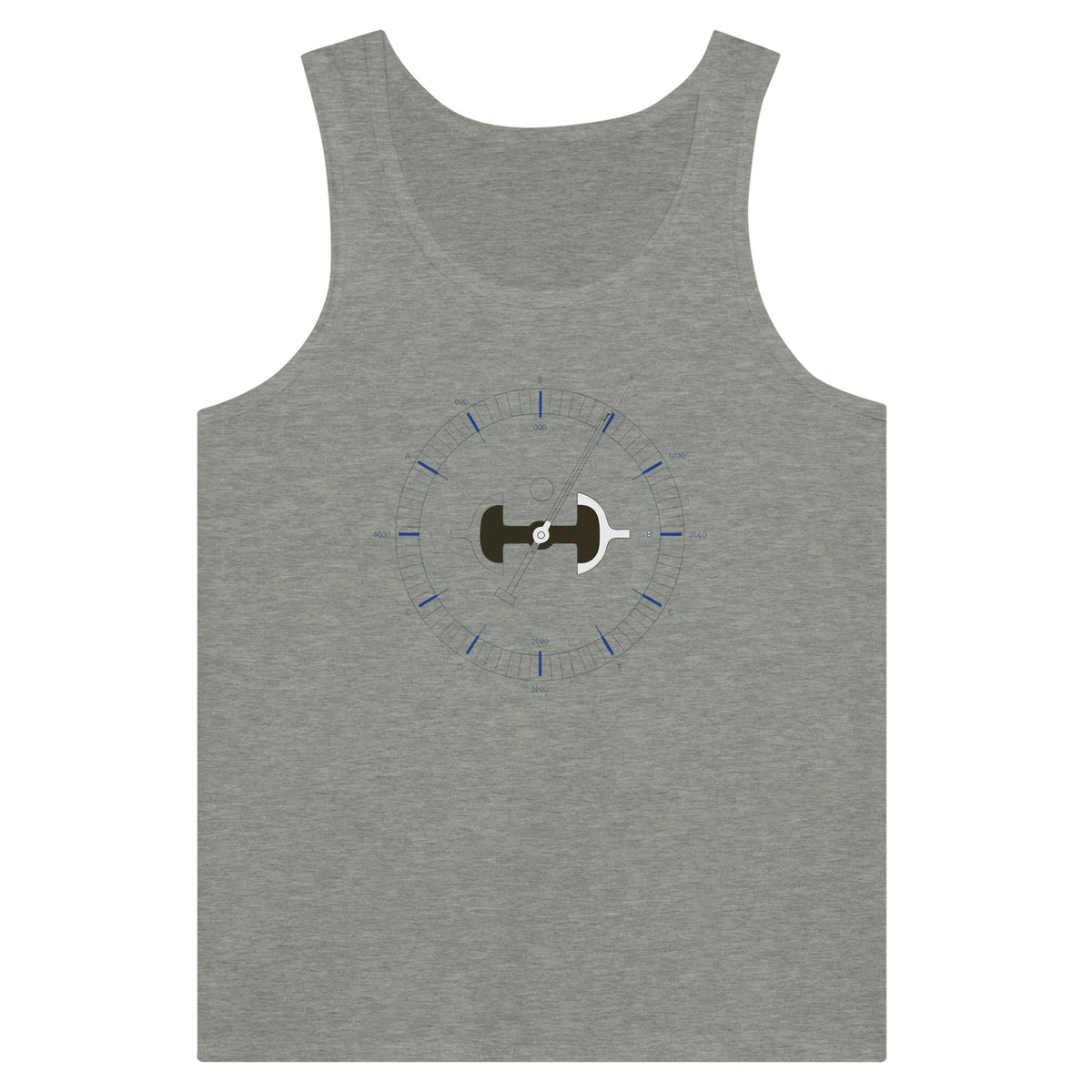 Departure Gate Focus premium tank top - veteran-owned, pilot-designed travel fitness tank by Dumbbells & Hotels