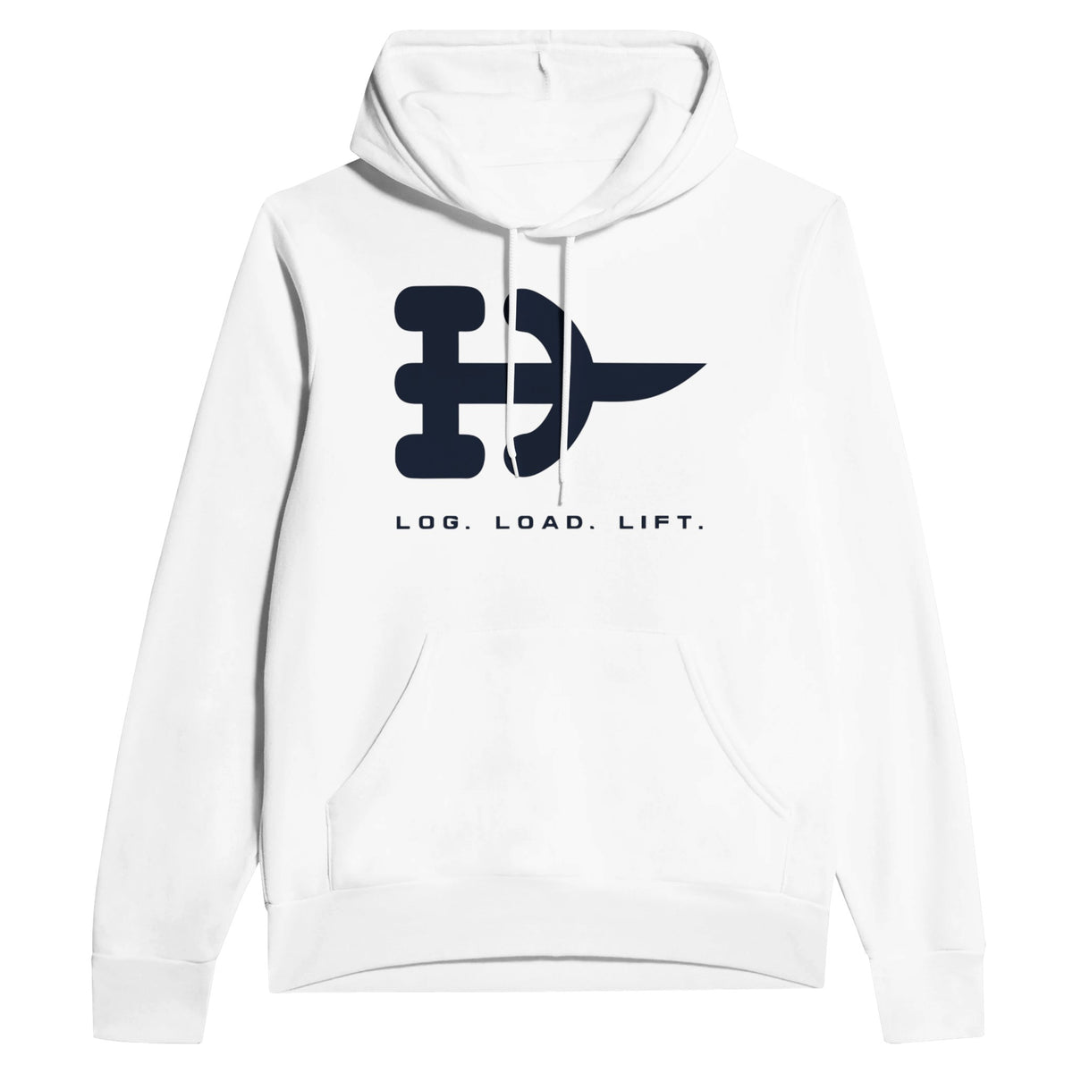 Log. Load. Lift. Hoodie | Dumbbells & Hotels - Log. Load. Lift. design, hoodie product photo