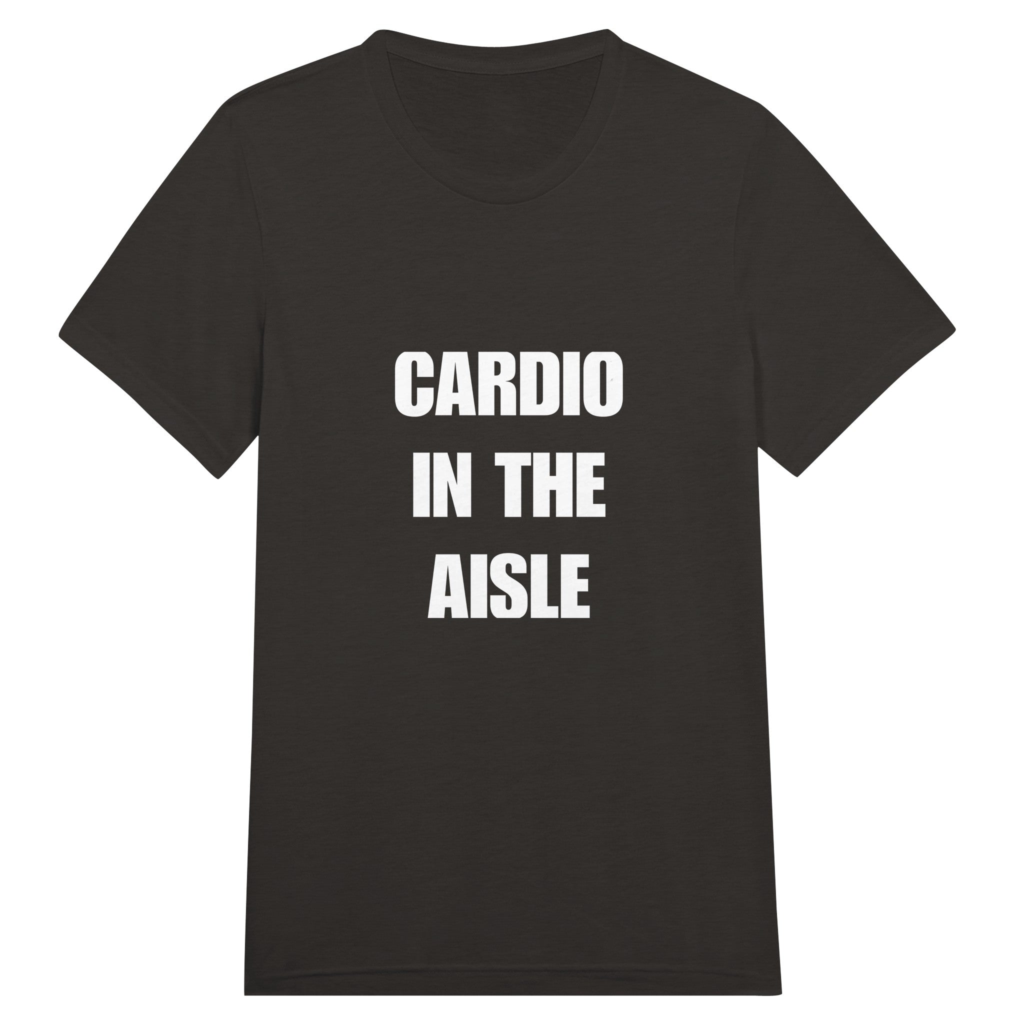 Cardio in the Aisle travel workout tee — wrinkle-resistant gear that packs flat for the carry-on | Dumbbells & Hotels