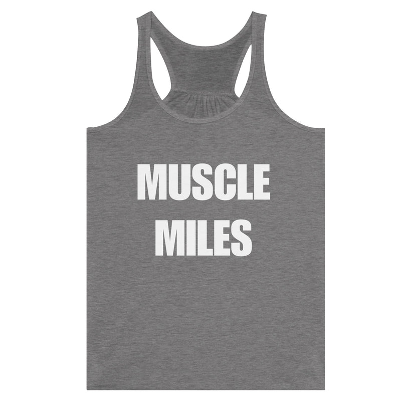 Muscle Miles racerback tank on-model, side angle