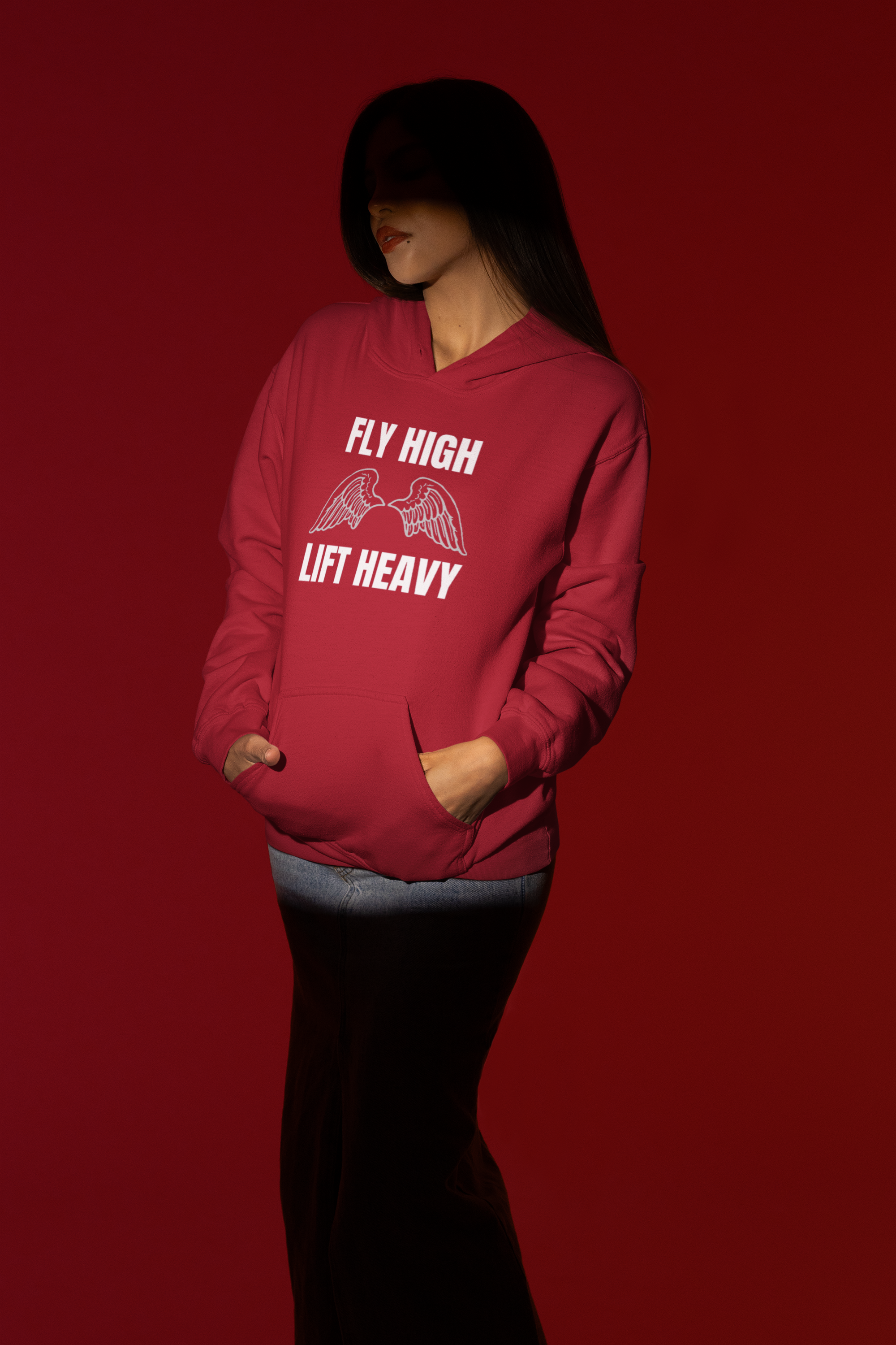 Team Red Fly High Lift Heavy hoodie — road warrior luxury travel fitness apparel