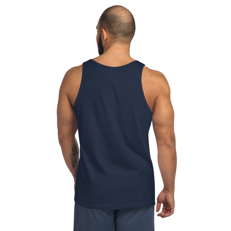 Nomad Strong unisex tank top — layover-ready training gear for road warriors