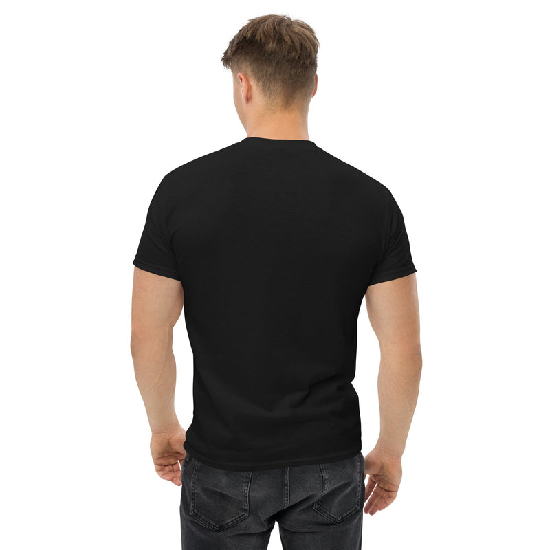 Cardio in the Aisle | travel workout tee in Black (back view) — layover-ready travel fitness apparel by Dumbbells & Hotels