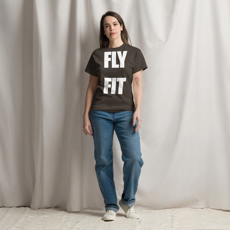 Fly Fit Travel T-Shirt in Dark Chocolate | Dumbbells & Hotels