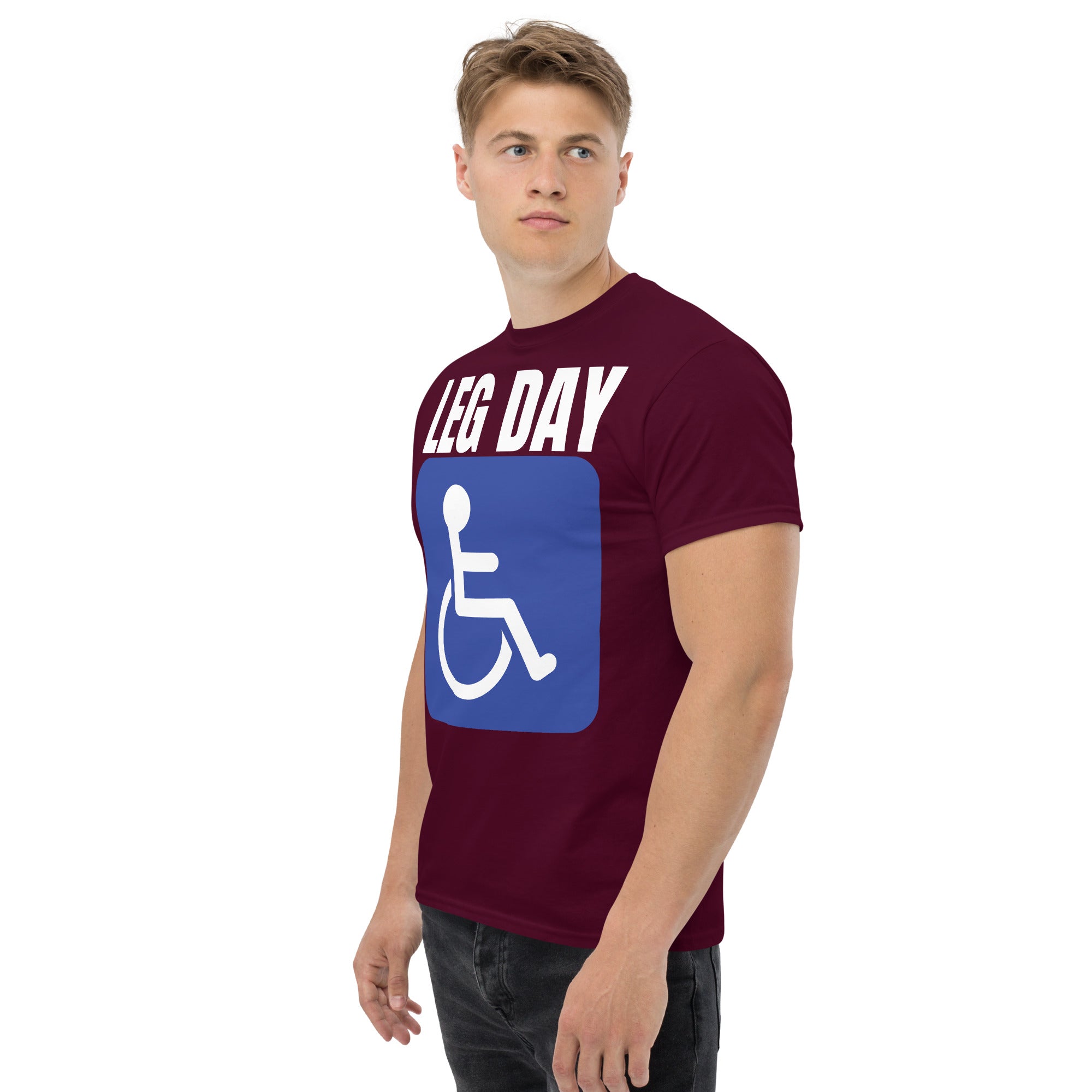 "Leg Day" Unisex Classic Tee Handicap Blue by Dumbbells and Hotels