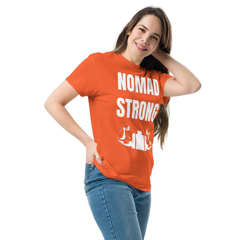 Nomad Strong unisex triblend tee — road warrior travel fitness apparel