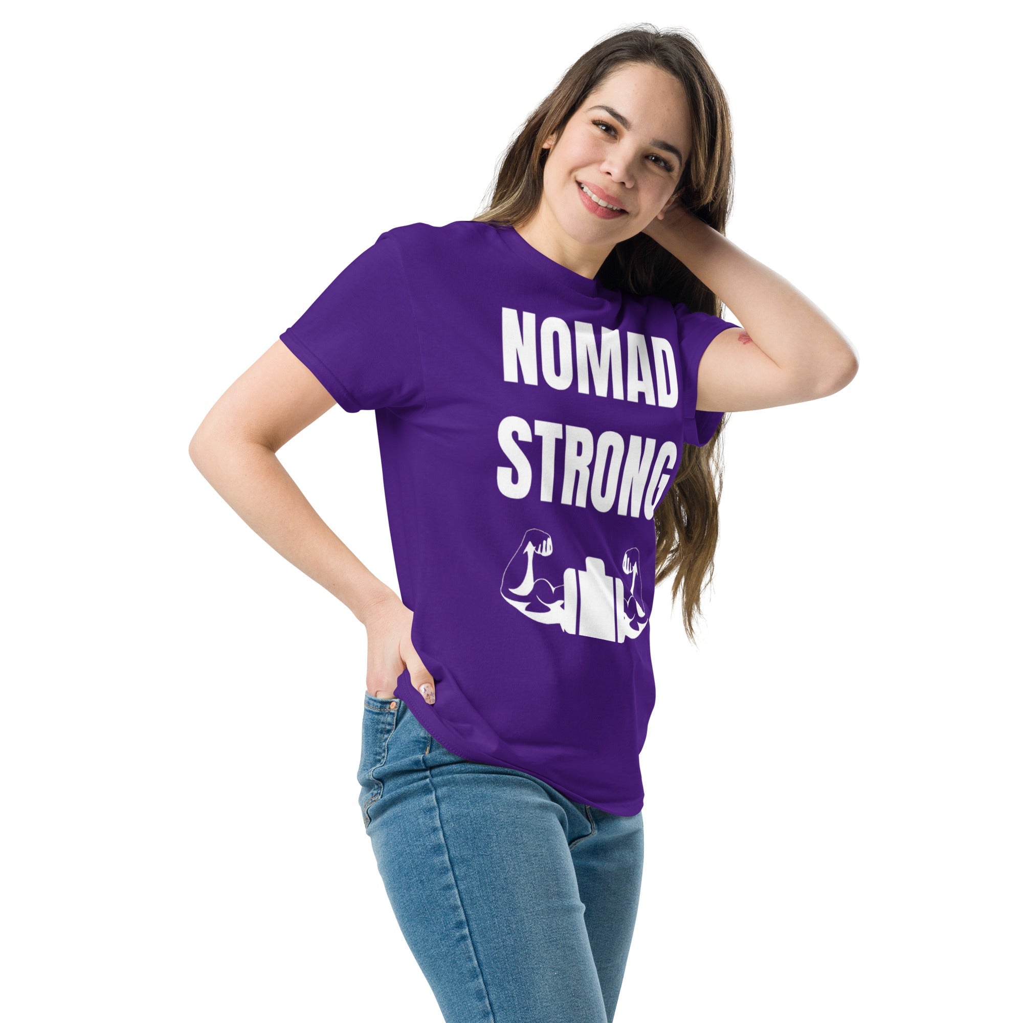 Nomad Strong unisex triblend tee — road warrior travel fitness apparel