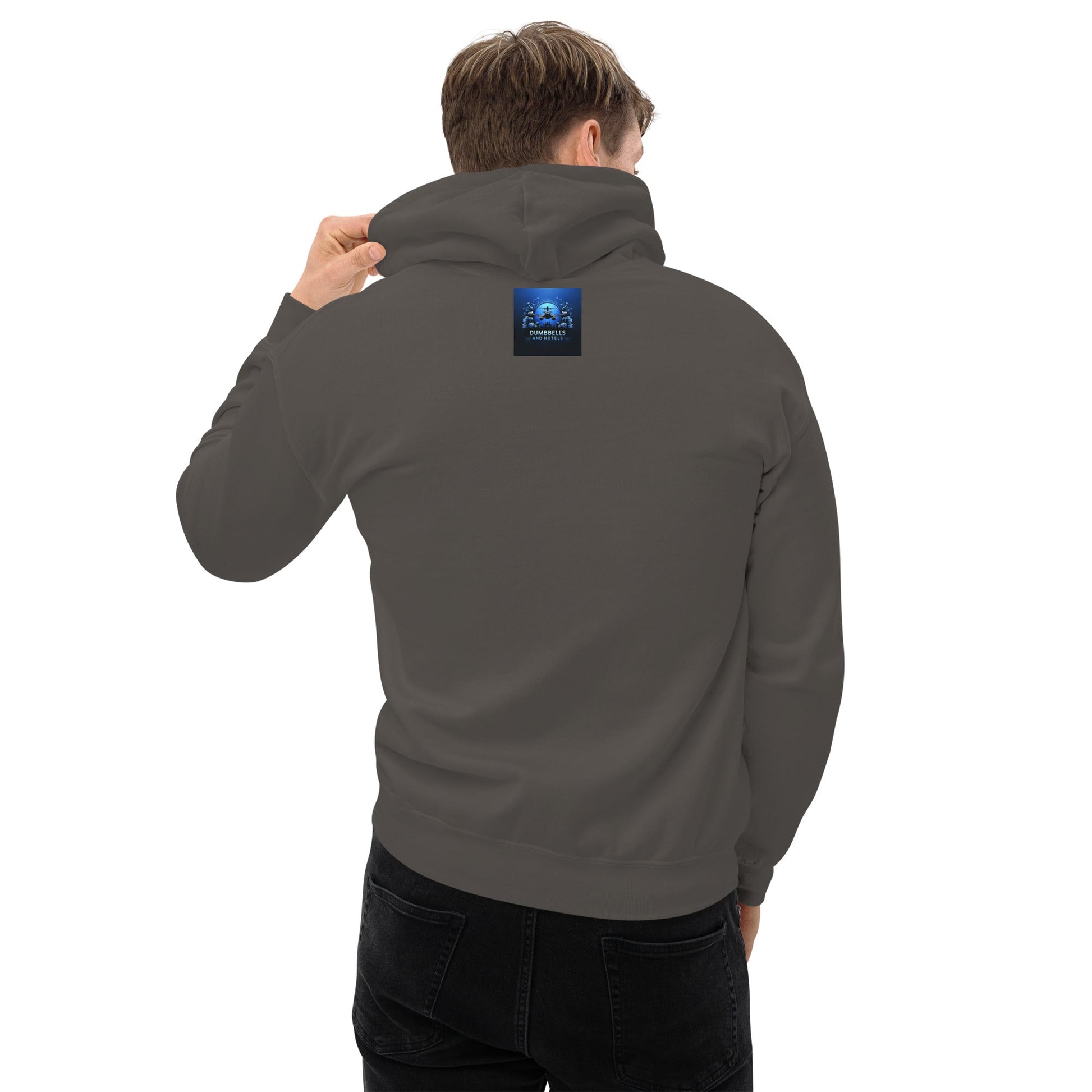 Jet Lag Won't Stop Me hoodie — road warrior travel fitness by Dumbbells & Hotels