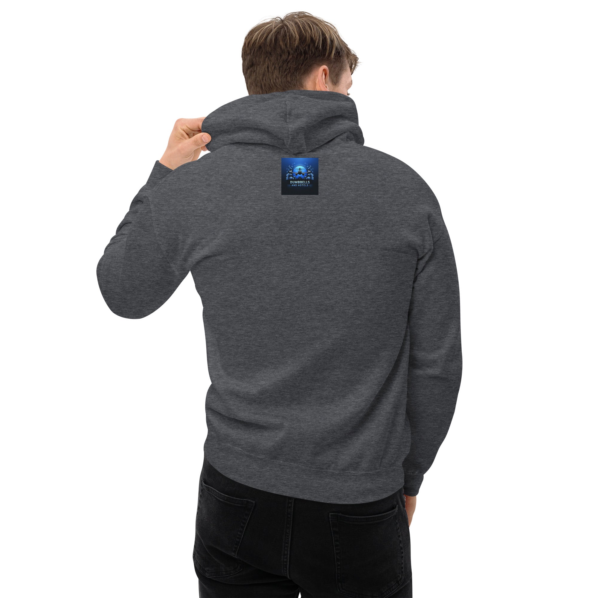 Jet Lag Won't Stop Me hoodie — road warrior travel fitness by Dumbbells & Hotels