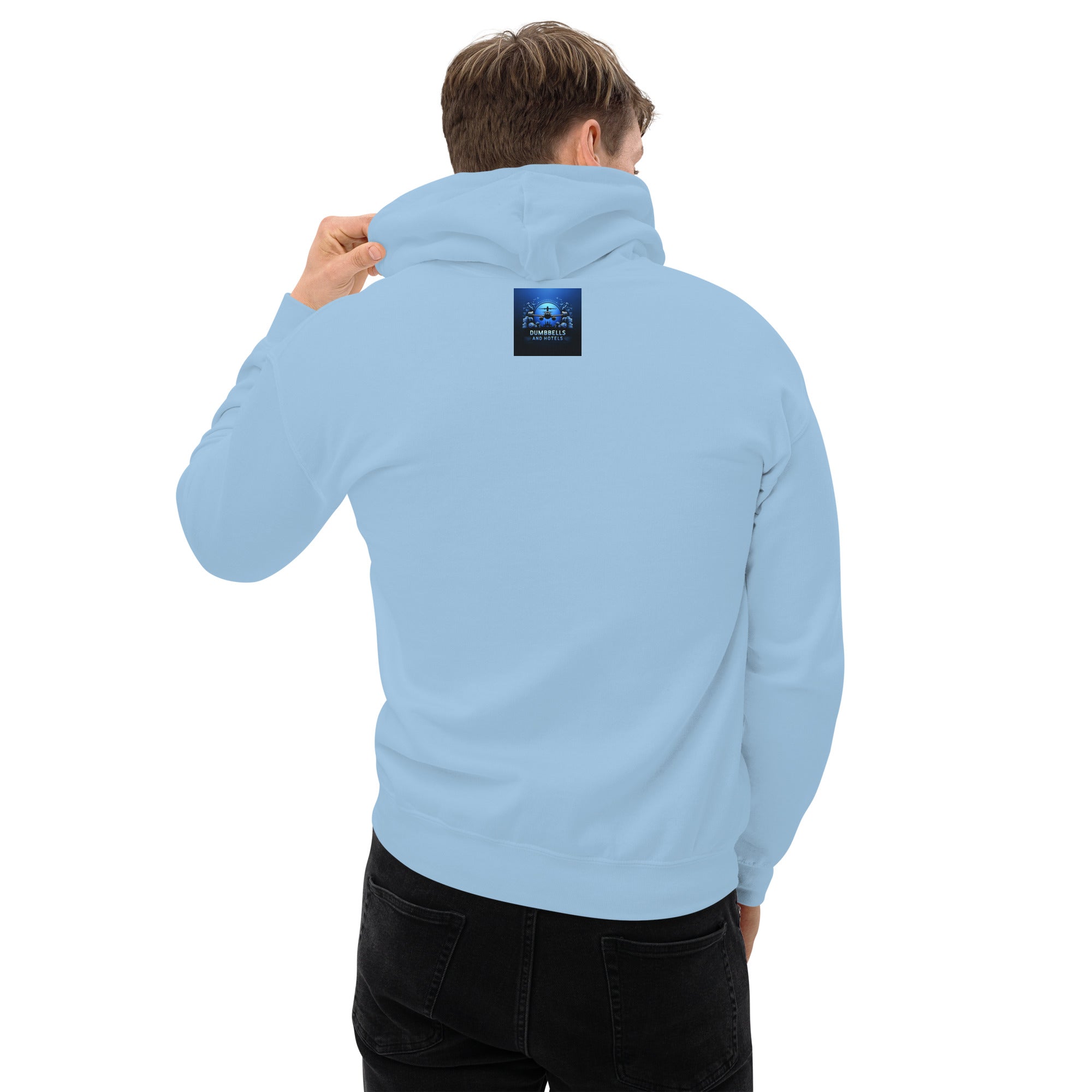 Jet Lag Won't Stop Me unisex hoodie — Dumbbells & Hotels travel fitness